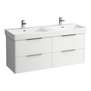 LAUFEN BASE skříňka pod dvojumyvadlo 125,8x43,8x51,5 cm, 4 zásuvky, lesklá bílá