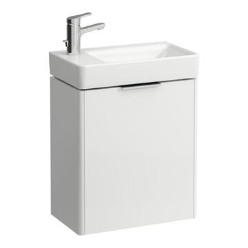 LAUFEN BASE skříňka pod umývátko 46x26,7x51,5 cm, 1 dvířka, panty vlevo, lesklá bílá