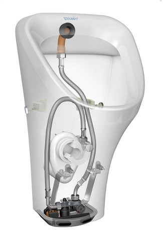DURAVIT DURASTYLE pisoár s elektronickým splachovačem, napájení z baterie, zadní přívod vody 2804310000 Obrázek - fotka