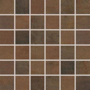 RAKO RUSH mozaika 30x30(5x5) cm, lepená na síti, mat-lesk, tmavě hnědá