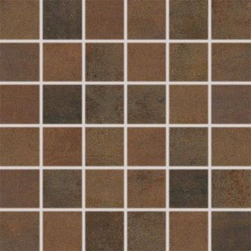 RAKO RUSH mozaika 30x30(5x5) cm, lepená na síti, mat-lesk, tmavě hnědá