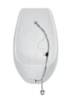 JIKA DOMINO SENSOR pisoár s automatickým splachovačem, napájení z baterie, zadní přívod vody, Rimless splachování, Antibak