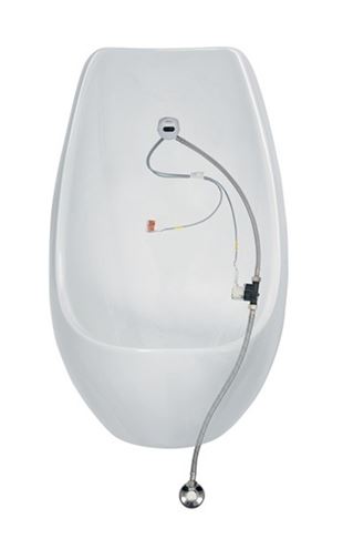 JIKA DOMINO SENSOR pisoár s automatickým splachovačem, napájení ze sítě, zadní přívod vody, Rimless splachování, Antibak H8411010004871 Obrázek - Hlavní obrázek