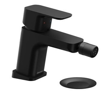 RAVAK 10° FREE BLACK bidetová stojánková baterie, s odtokovou soupravou, matná černá