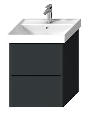 LAUFEN FIORA skříňka pod umyvadlo 55,7x45,3x67,4 cm, 2 zásuvky, Push-open, lesklá šedá