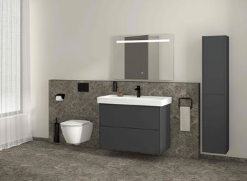 LAUFEN FIORA skříňka pod umyvadlo 55,7x45,3x67,4 cm, 2 zásuvky, Push-open, lesklá šedá H40F9924013011 Obrázek - fotka