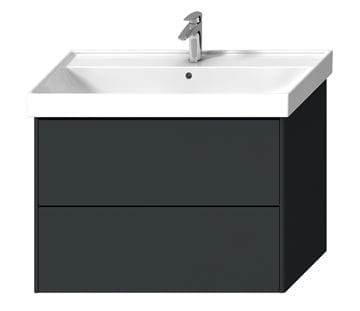 LAUFEN FIORA skříňka pod umyvadlo 95,7x45,3x67,4 cm, 2 zásuvky, Push-open, lesklá šedá
