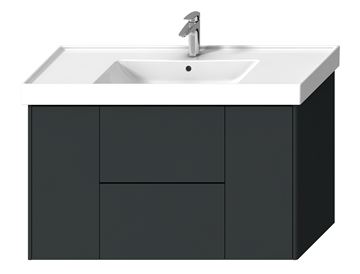 LAUFEN FIORA skříňka pod umyvadlo 115,5x45,3x67,4 cm, 2 zásuvky, 2 dvířka, Push-open, lesklá šedá