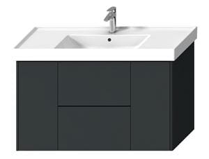 LAUFEN FIORA skříňka pod umyvadlo 115,5x45,3x67,4 cm, 2 zásuvky, 2 dvířka, Push-open, lesklá šedá