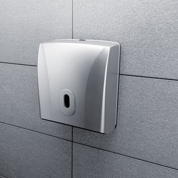 NIMCO zásobník na skládané papírové ručníky, se zámkem, nástěnný, stříbrná metalická HP 9580-04 Obrázek - fotka