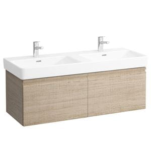 LAUFEN PRO S skříňka pod dvojumyvadlo 125,8x45x39,7 cm, 2 zásuvky, světlý dub