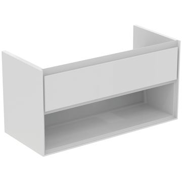 IDEAL STANDARD CONNECT AIR skříňka pod umyvadlo 100x44x51,7 cm, 1 zásuvka, 1 police, matná bílá/lesklá bílá