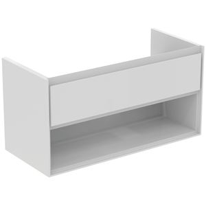 IDEAL STANDARD CONNECT AIR skříňka pod umyvadlo 100x44x51,7 cm, 1 zásuvka, 1 police, matná bílá/lesklá bílá