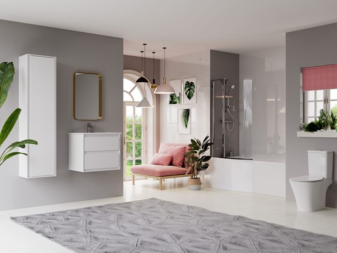 IDEAL STANDARD CONNECT AIR skříňka pod umyvadlo 60x44x51,7 cm, 2 zásuvky, matná bílá/lesklá bílá E0818B2 Obrázek - fotka