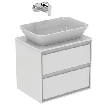 IDEAL STANDARD CONNECT AIR skříňka pod umyvadlo 60x44x51,7 cm, 2 zásuvky, matná bílá/lesklá bílá E0818B2 Obrázek - fotka