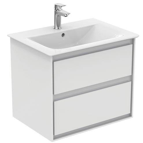 IDEAL STANDARD CONNECT AIR skříňka pod umyvadlo 60x44x51,7 cm, 2 zásuvky, matná bílá/lesklá bílá E0818B2 Obrázek - fotka