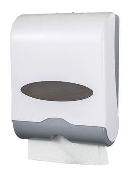 NOVASERVIS zásobník na skládané papírové ručníky, se zámkem, nástěnný, bílá/šedá