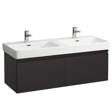LAUFEN PRO S skříňka pod dvojumyvadlo 125,8x45x39,7 cm, 2 zásuvky, matný grafit
