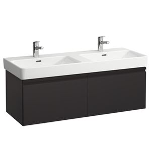 LAUFEN PRO S skříňka pod dvojumyvadlo 125,8x45x39,7 cm, 2 zásuvky, matný grafit