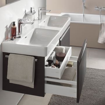 LAUFEN PRO S skříňka pod dvojumyvadlo 125,8x45x39,7 cm, 2 zásuvky, matný grafit H4835720964801 Obrázek - fotka