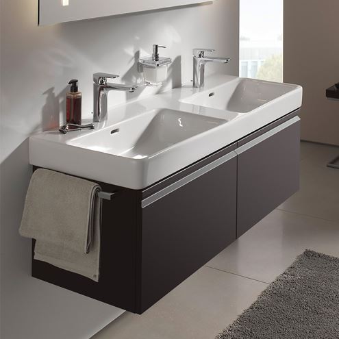 LAUFEN PRO S skříňka pod dvojumyvadlo 125,8x45x39,7 cm, 2 zásuvky, matný grafit H4835720964801 Obrázek - fotka