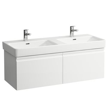 LAUFEN PRO S skříňka pod dvojumyvadlo 125,8x45x39,7 cm, 2 zásuvky, matná bílá