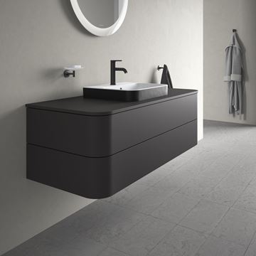 DURAVIT HAPPY D.2 PLUS skříňka pod umyvadlo 130x40,8x55 cm, 2 zásuvky, Push-open, Graphit super matt HP497208080 Obrázek - fotka