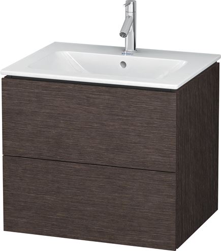 DURAVIT L-CUBE skříňka pod umyvadlo 62x48,1x55 cm, 2 zásuvky, Push-open, Dark Brushed Oak LC624007272 Obrázek - fotka