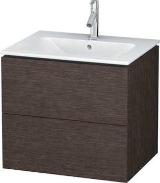 DURAVIT L-CUBE skříňka pod umyvadlo 62x48,1x55 cm, 2 zásuvky, Push-open, Dark Brushed Oak LC624007272 Obrázek - fotka