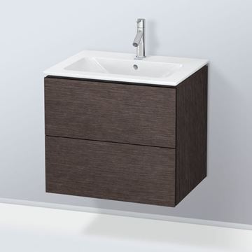 DURAVIT L-CUBE skříňka pod umyvadlo 62x48,1x55 cm, 2 zásuvky, Push-open, Dark Brushed Oak LC624007272 Obrázek - fotka