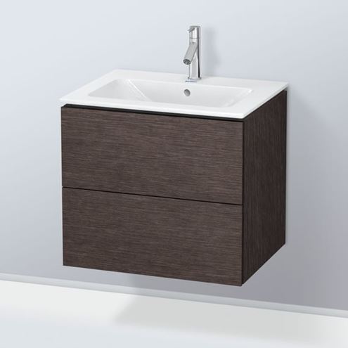DURAVIT L-CUBE skříňka pod umyvadlo 62x48,1x55 cm, 2 zásuvky, Push-open, Dark Brushed Oak LC624007272 Obrázek - fotka