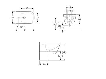 GEBERIT SELNOVA SQUARE závěsný bidet 501.547.01.1 Obrázek - fotka