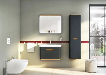 VITRA SENTO skříňka s umyvadlem 78x48,5x52 cm, 1 zásuvka, s osvětlením, antracite mat 60819 Obrázek - fotka
