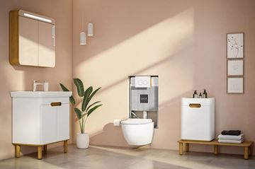 VITRA SENTO skříňka s umyvadlem 63x48,5x68,5 cm, 2 dvířka, s osvětlením, white mat 60781 Obrázek - fotka
