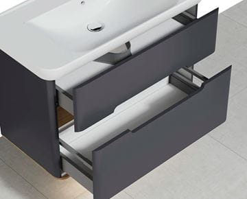 VITRA SENTO skříňka s umyvadlem 98x48,5x67,5 cm, 2 zásuvky, s osvětlením, antracite mat 60838 Obrázek - fotka
