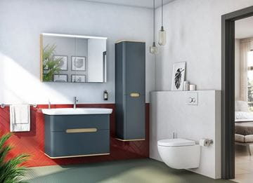 VITRA SENTO skříňka s umyvadlem 98x48,5x67,5 cm, 2 zásuvky, s osvětlením, antracite mat 60838 Obrázek - fotka