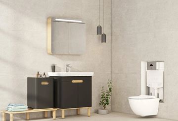 VITRA SENTO skříňka s umyvadlem 63x48,5x68,5 cm, 2 dvířka, s osvětlením, antracite mat 60805 Obrázek - fotka