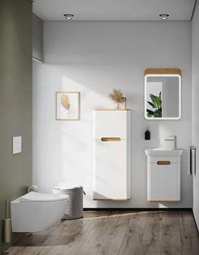 VITRA SENTO skříňka s umyvadlem 50x37,5x68,5 cm, 1 dvířka, panty vlevo, s osvětlením, white mat 60779 Obrázek - fotka