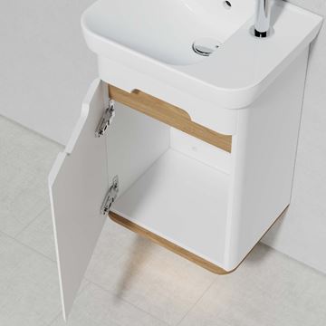 VITRA SENTO skříňka s umyvadlem 50x37,5x68,5 cm, 1 dvířka, panty vlevo, s osvětlením, white mat 60779 Obrázek - fotka