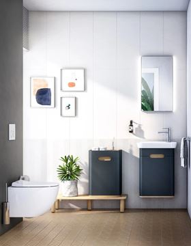 VITRA SENTO skříňka s umyvadlem 50x37,5x68,5 cm, 1 dvířka, panty vlevo, s osvětlením, antracite mat 60803 Obrázek - fotka