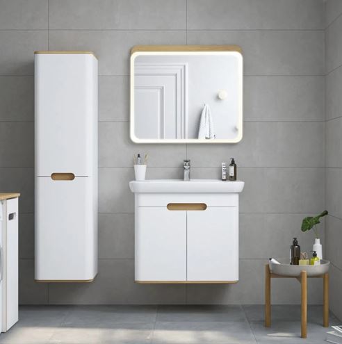VITRA SENTO skříňka s umyvadlem 78x48,5x68,5 cm, 2 dvířka, s osvětlením, white mat 60785 Obrázek - fotka