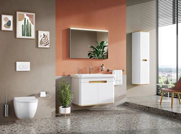 VITRA SENTO skříňka s umyvadlem 98x48,5x68,5 cm, 2 dvířka, s osvětlením, white mat 60787 Obrázek - fotka