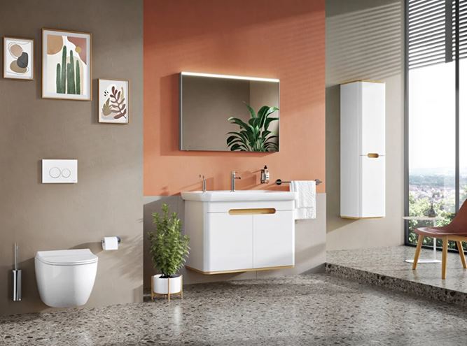 VITRA SENTO skříňka s umyvadlem 98x48,5x68,5 cm, 2 dvířka, s osvětlením, white mat 60787 Obrázek - fotka