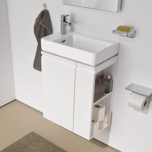 LAUFEN PRO S skříňka pod umývátko 47x27,5x58 cm, 1 dvířka, panty vlevo, 1 polička vpravo, matná bílá H4830010954631 Obrázek - fotka