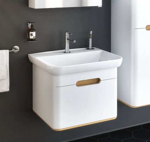 VITRA SENTO skříňka s umyvadlem 63x48,5x52 cm, 1 zásuvka, s osvětlením, white mat 60812 Obrázek - fotka