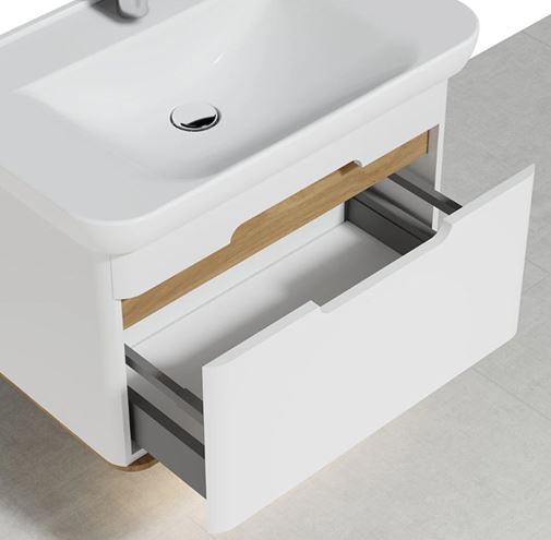 VITRA SENTO skříňka s umyvadlem 78x48,5x52 cm, 1 zásuvka, s osvětlením, white mat 60813 Obrázek - fotka