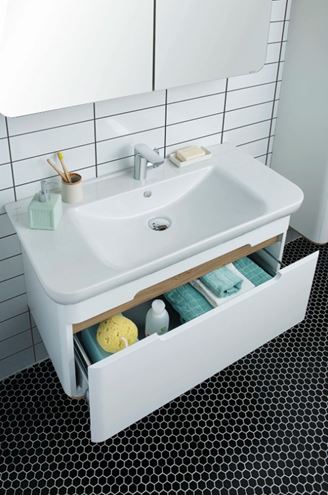 VITRA SENTO skříňka s umyvadlem 78x48,5x52 cm, 1 zásuvka, s osvětlením, white mat 60813 Obrázek - fotka
