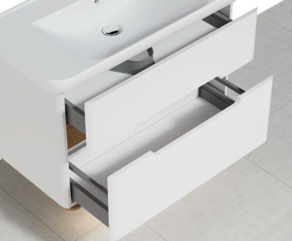 VITRA SENTO skříňka s umyvadlem 98x48,5x68,5 cm, 2 zásuvky, s osvětlením, white mat 60826 Obrázek - fotka