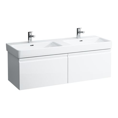 LAUFEN PRO S skříňka pod dvojumyvadlo 125,8x45x39,7 cm, 2 zásuvky, lesklá bílá H4835710964751 Obrázek - Hlavní obrázek