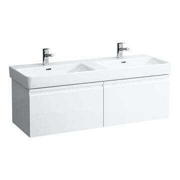 LAUFEN PRO S skříňka pod dvojumyvadlo 125,8x45x39,7 cm, 2 zásuvky, lesklá bílá